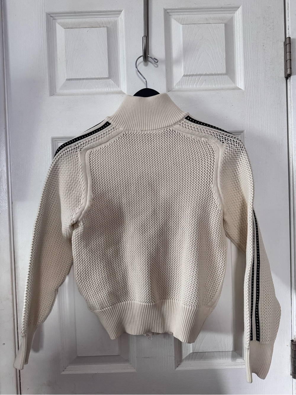 KNITTED CROCHET FIREBIRD TRACK TOP Wonder White Cream - Picture 3 of 16